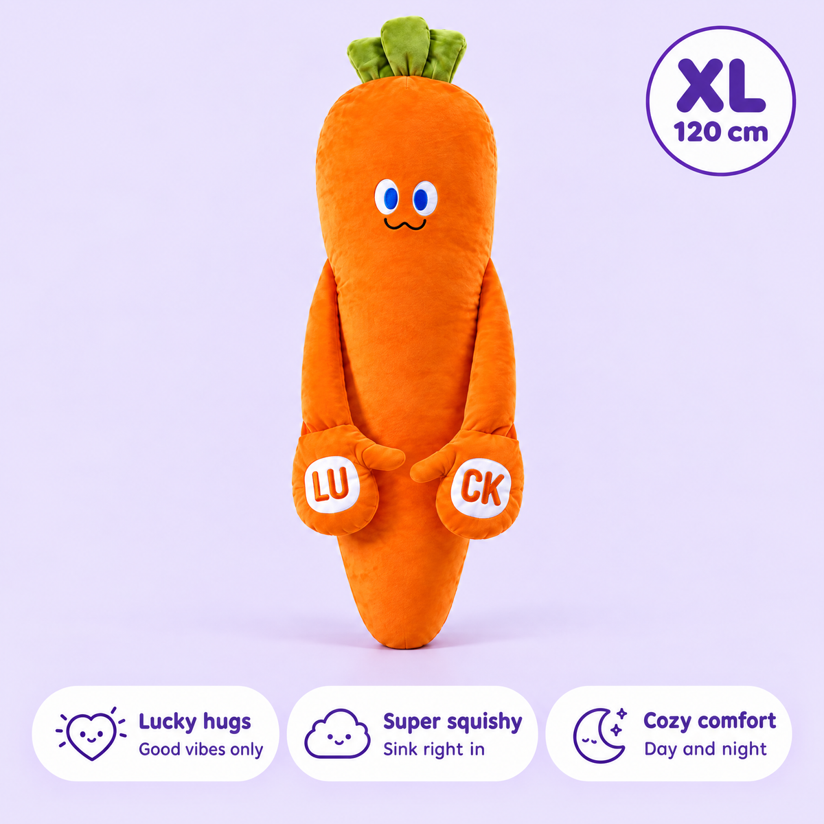 Dozie giant carrot cuddle plush, 120 cm