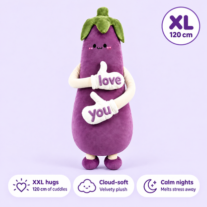 Dozie giant eggplant cuddle plush, 120 cm