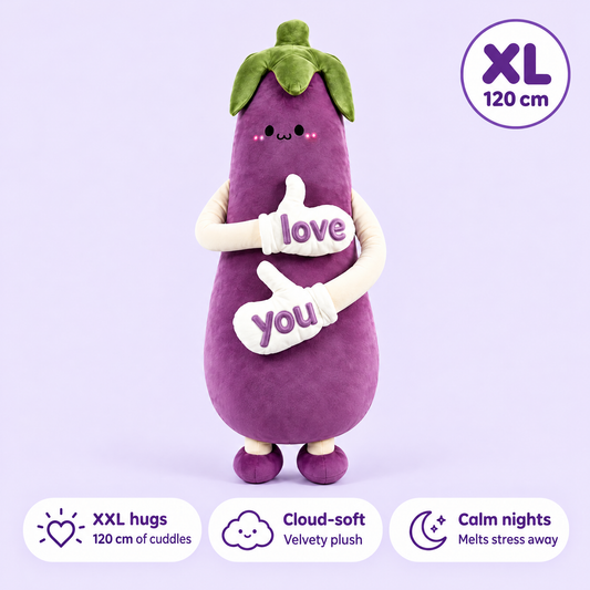 Dozie giant eggplant cuddle plush, 120 cm